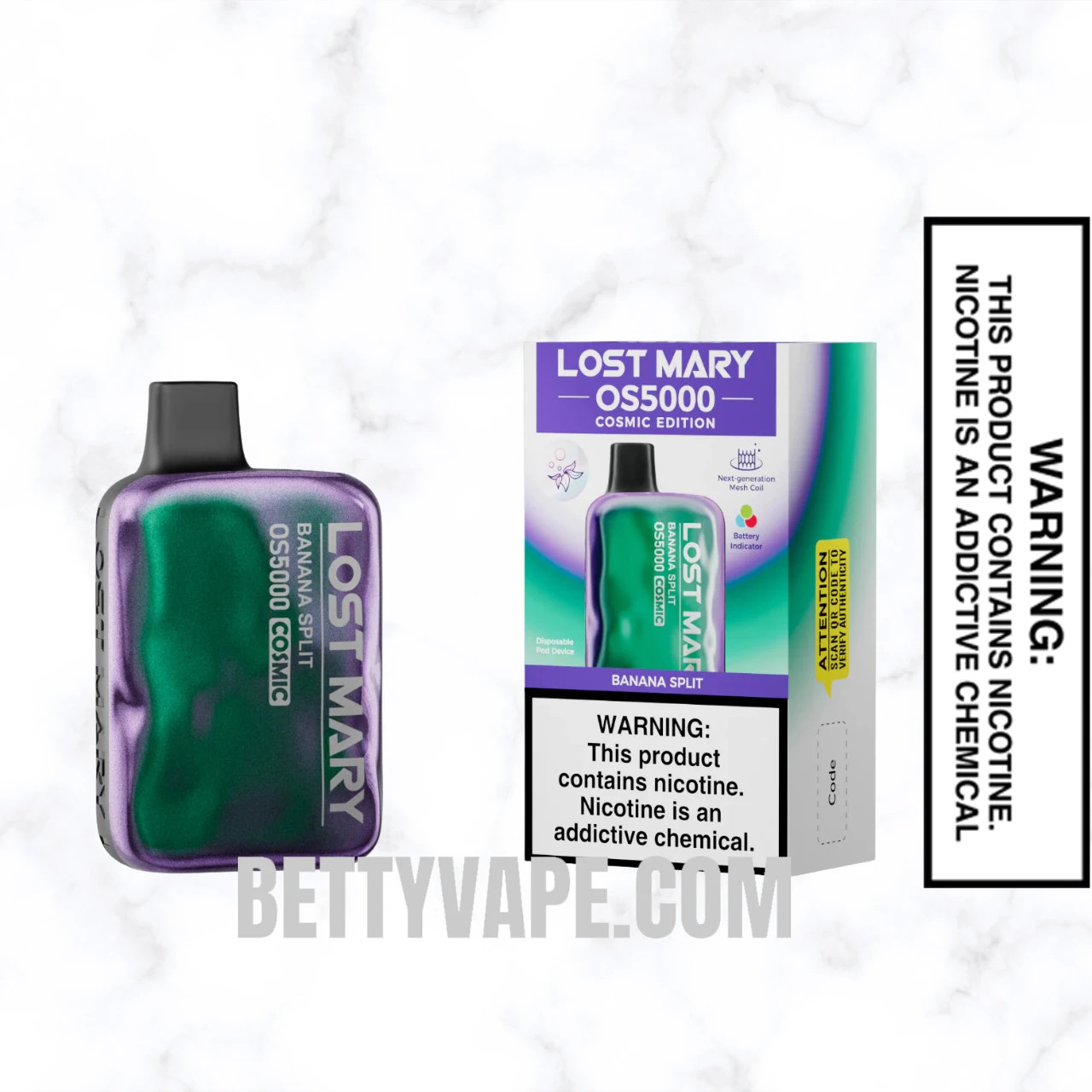 Banana Split Lost Mary OS5000 Cosmic Edition Vape With Package Box