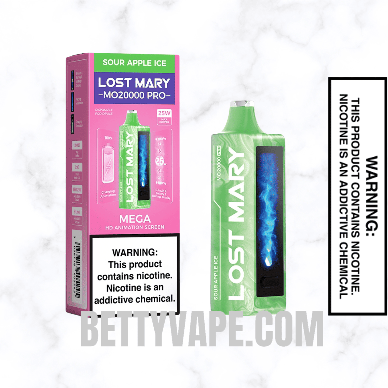 Sour Apple Ice Lost Mary MO20000 PRO Disposable Vape With Package Box