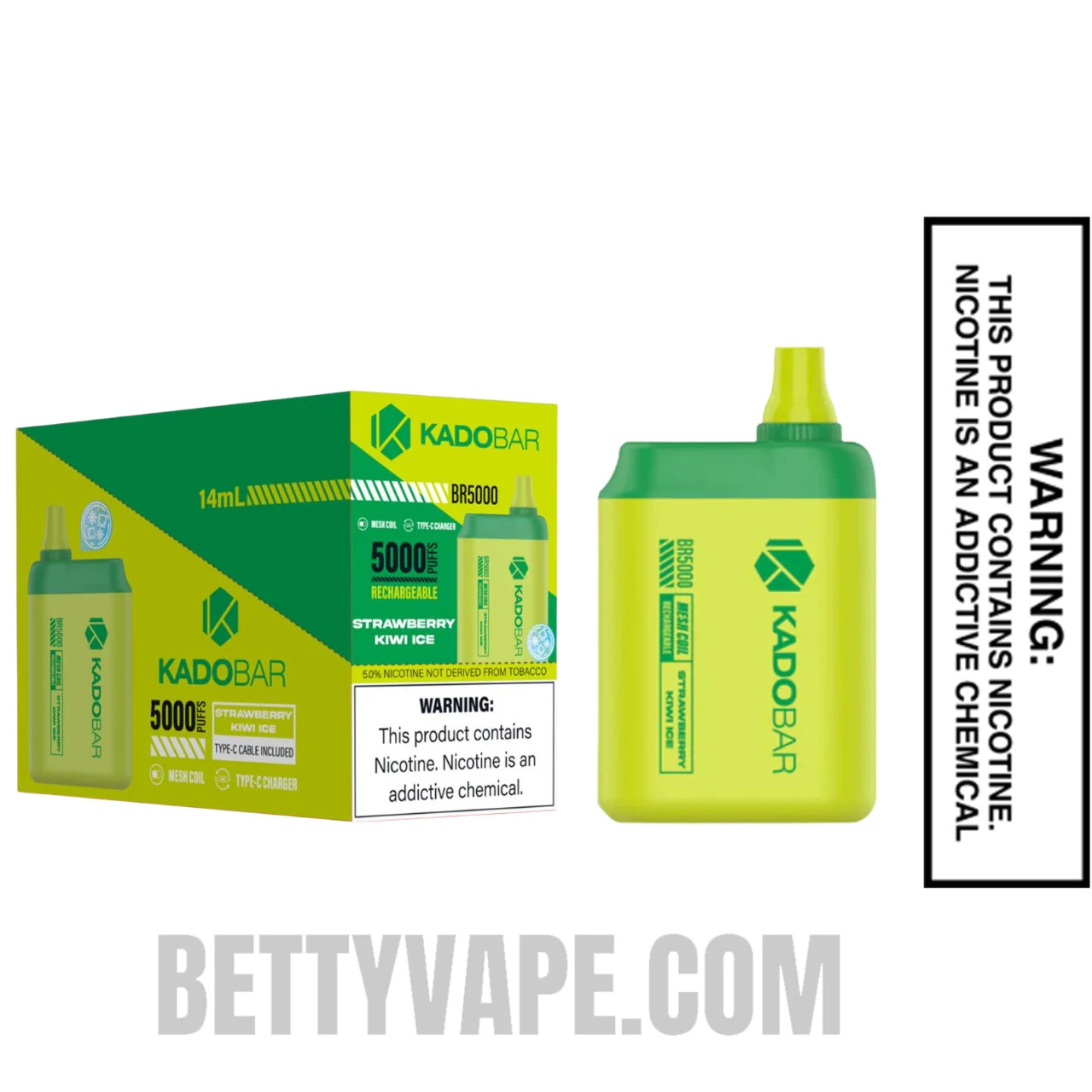 Strawberry Kiwi Ice Kado Bar BR5000 Disposable Vape With Bundle Pack