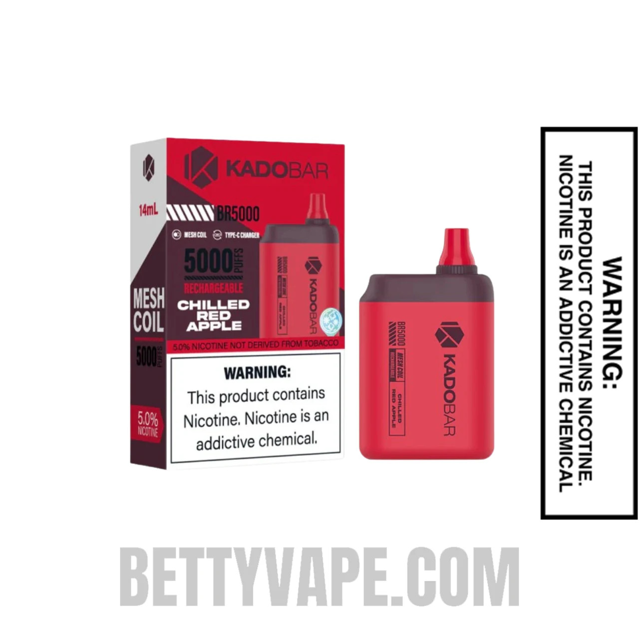 Chilled Red Apple Kado Bar BR5000 Disposable Vape with Package Box