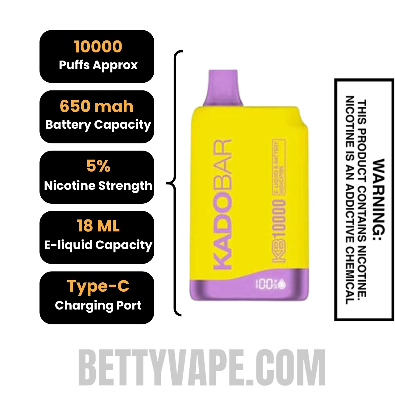 Strawberry Banana Kado Bar KB10000 Vape | Betty Vape