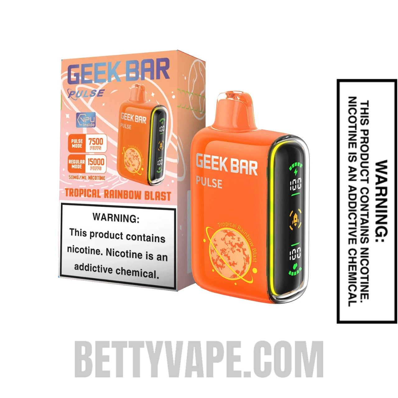 Tropical Rainbow Blast Geek Bar Pulse Disposable Vape with Package Box