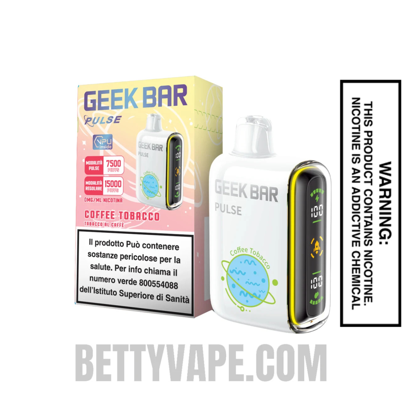 Coffee Tobacco Geek Bar Pulse Disposable Vape With Package Box