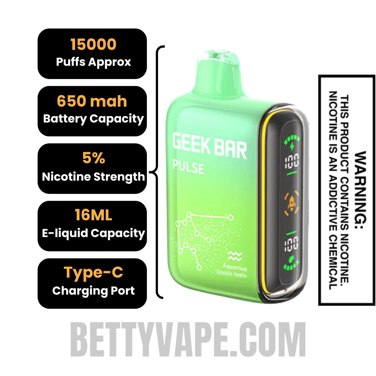 Double Apple Geek Bar Pulse Vape | Betty Vape