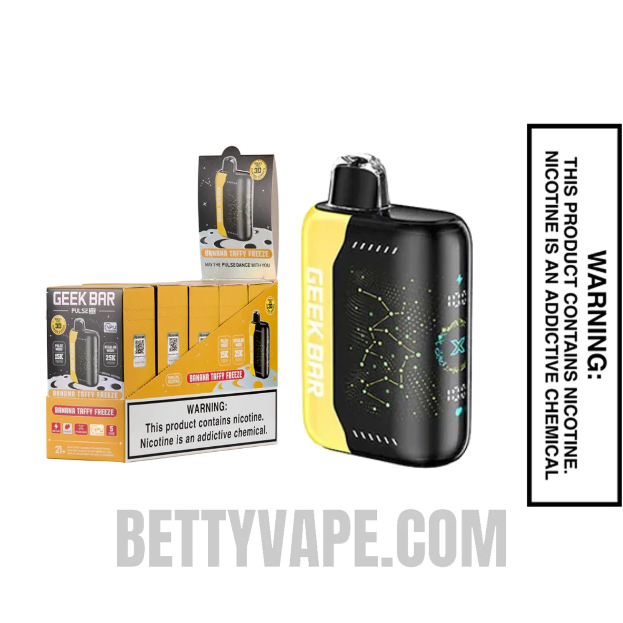Banana Taffy Freeze 25k GEEK BAR PULSE X DISPOSABLE 25000PF BANANA TAFFY  FREEZE -BOX OF 5 15000pf Pulse Mode 3d Curved Screen Banana Taffy Freeze  Vape