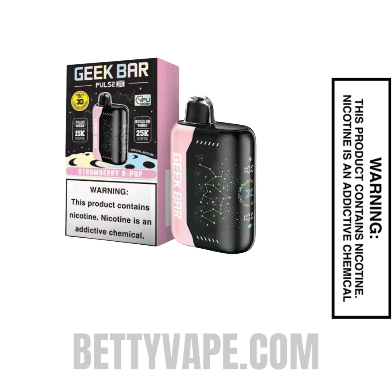 Strawberry B-Pop Geek Bar Pulse X Disposable Vape With Package Box