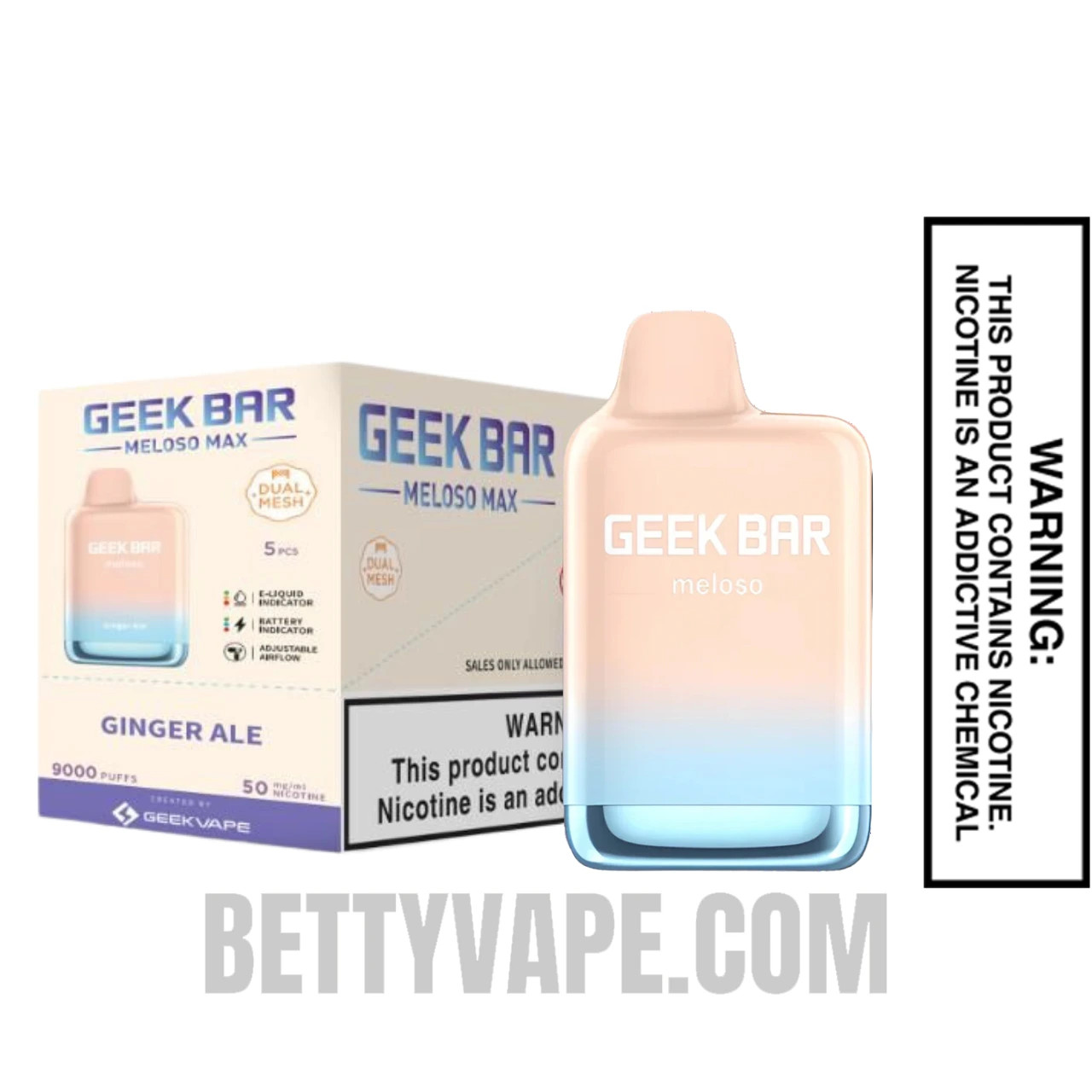 Ginger Ale Geek Bar Meloso MAX Disposable Vape  with Bundle Pack