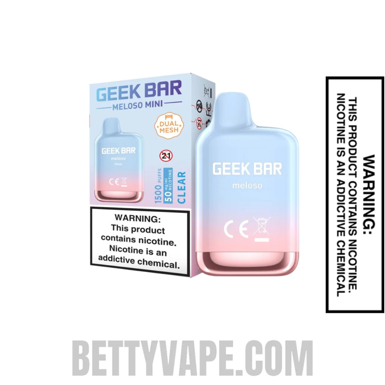 Clear Geek Bar Meloso MINI Disposable Vape with Package Box