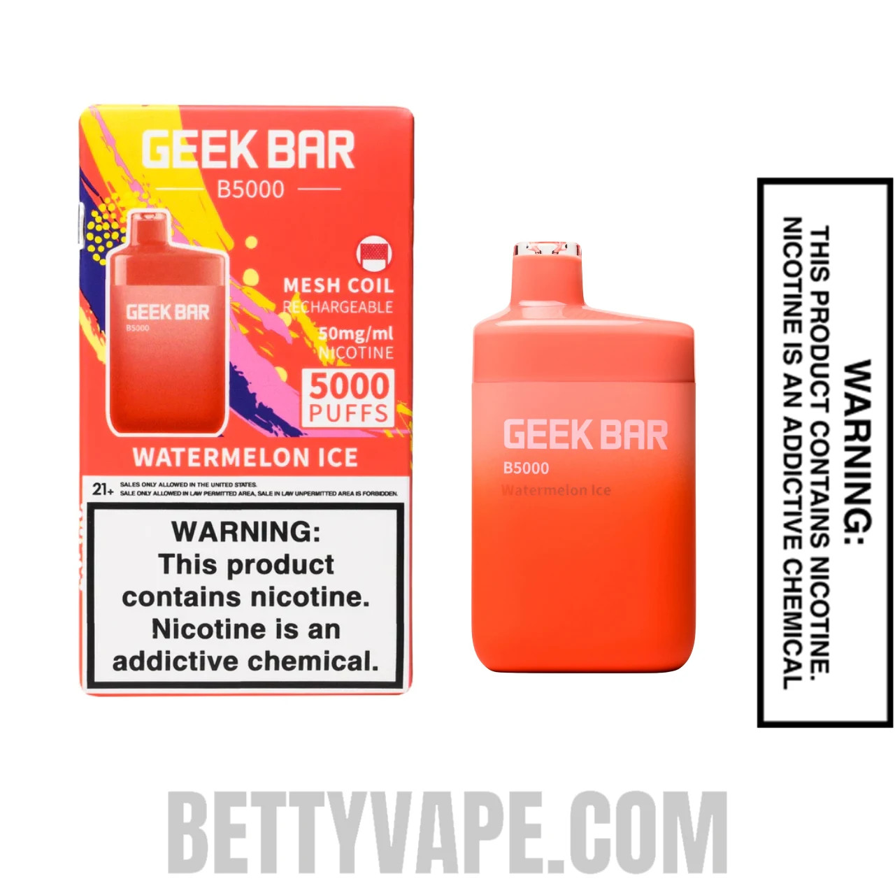 Watermelon Ice Geek Bar B5000 Disposable Vape with Package Box