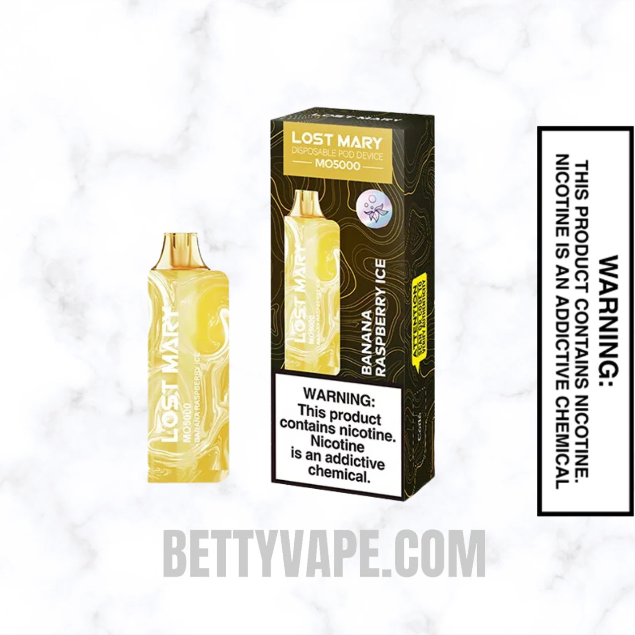 Banana Raspberry Ice Lost Mary MO5000 Disposable Vape With Package Box