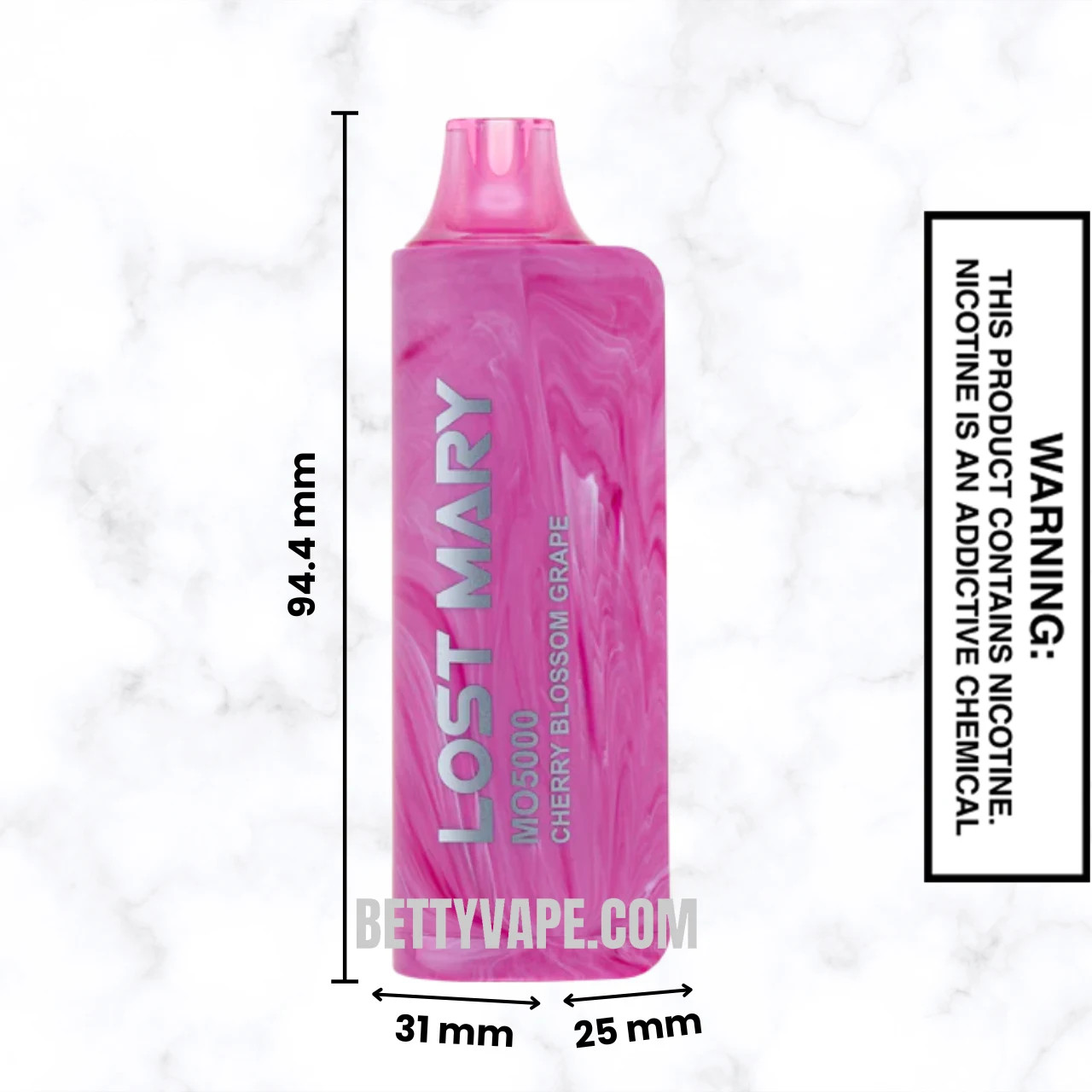 Cherry Blossom Grape Lost Mary MO5000 Disposable Vape Dimension
