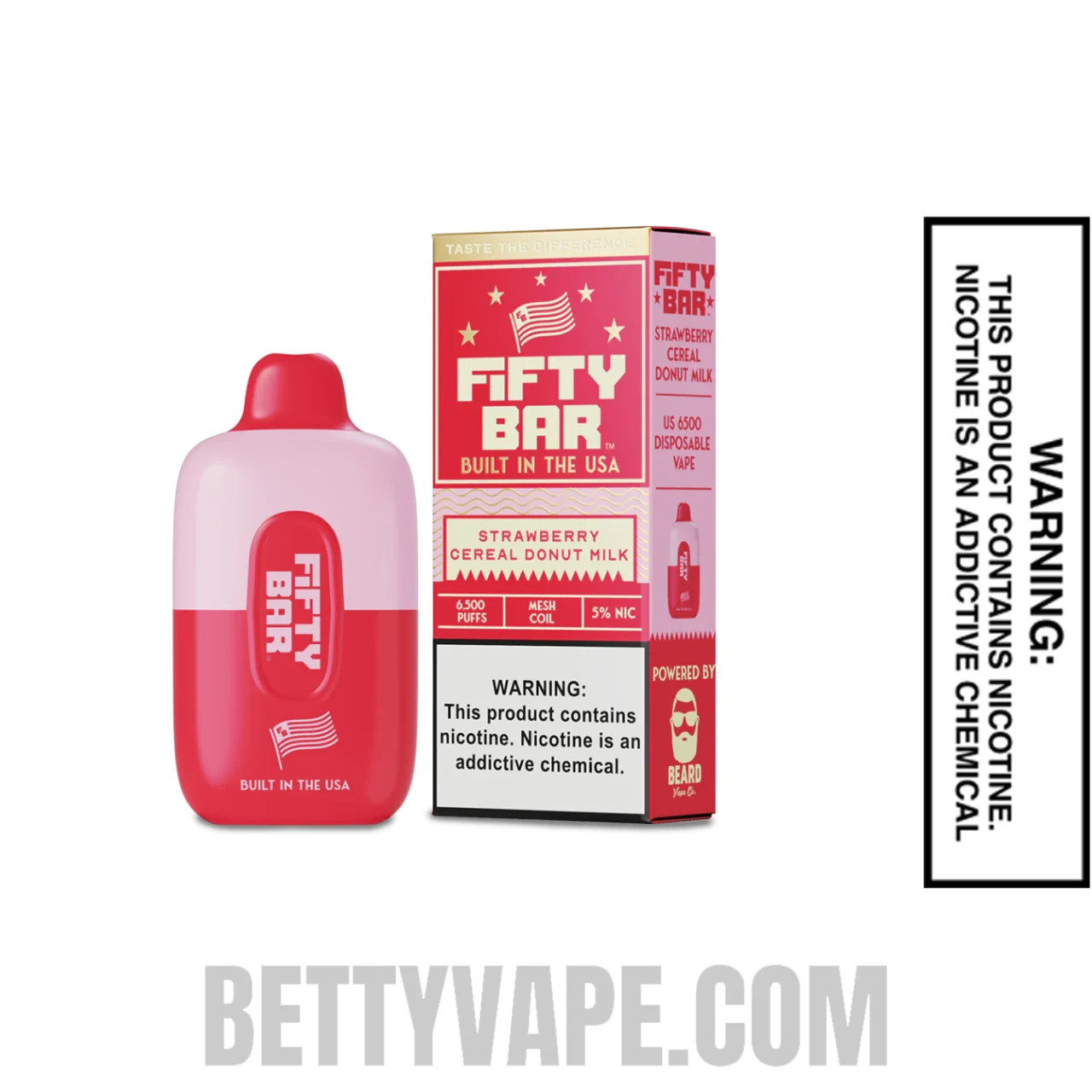 Strawberry Cereal Donut Milk Fifty Bar Disposable Vape With Package Box