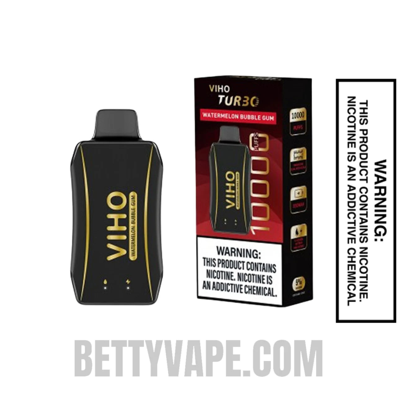 Watermelon Bubble Gum VIHO Turbo Vape 10000 Puffs with Package Box