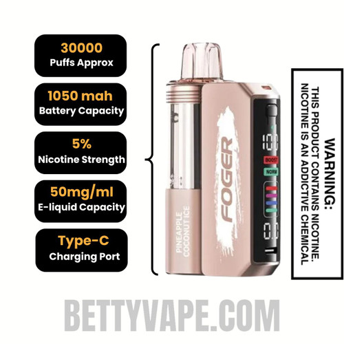 Pineapple Coconut Foger Switch Pro Disposable Vape specifications