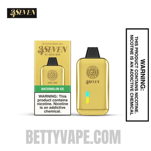 Watermelon Ice Gold Bar 24Seven Disposable Vape With Package Box