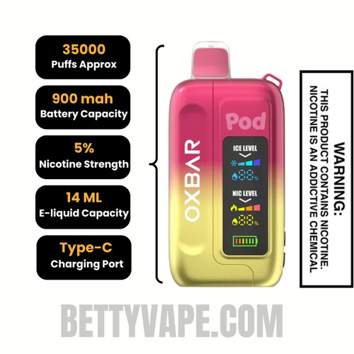 Strawberry Shortcake OXBAR Ice-Nic Control Disposable Vape Specifications