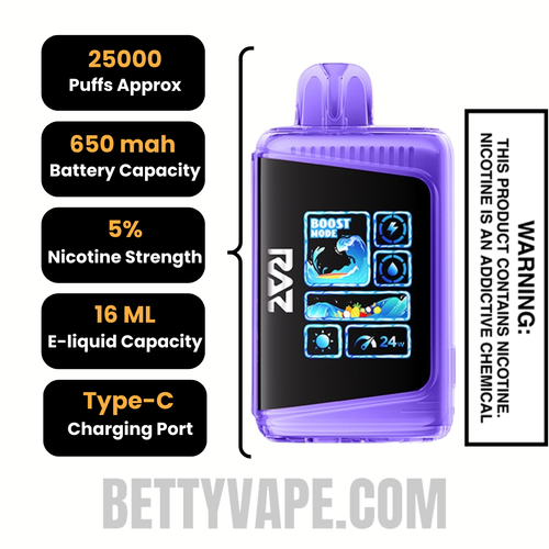 Triple Berry Punch RAZ LTX 25000 Disposable Vape Specification