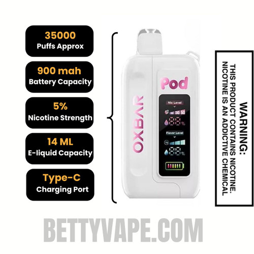 Jolly Pink Strawberry OXBAR Ice-Nic Control Disposable Vape Specifications