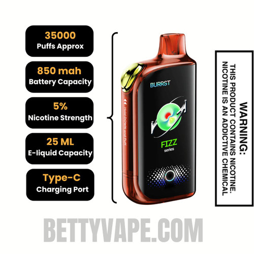 Fcuking Fab Fasta Burrst 35000 (Fizz Series) Vape Specifications