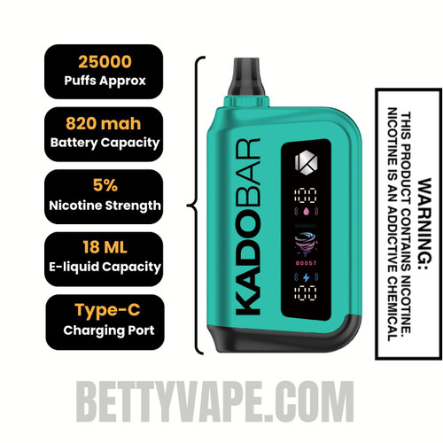 Just Mint Kado Bar Rizz 25000 Disposable Vape Specifications
