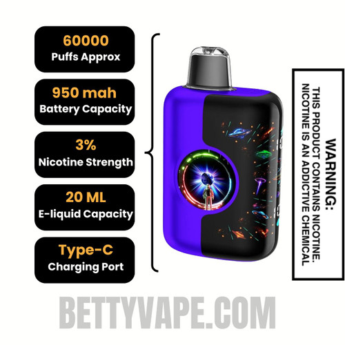 Blue Laffi Taffi Kangvape Speedy Beast X 60K Disposable Vape Specifications