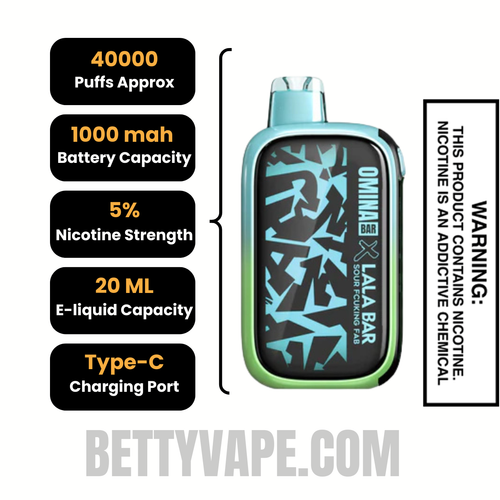 Sour Fucking Fab OMINA BAR X LALA BAR 40K Disposable Vape Specification