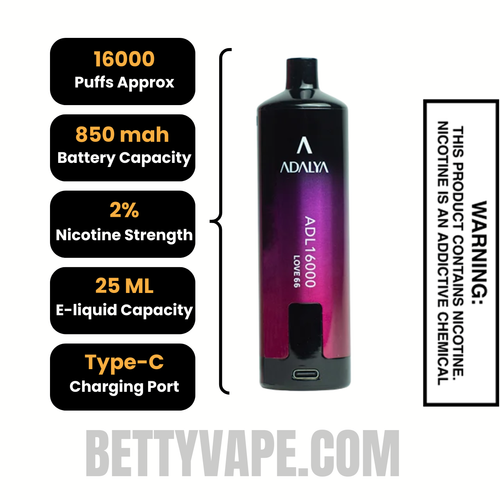 Love 66 Adalya ADL20000 Disposable Vape Specification