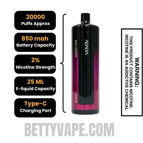 Love 66 Adalya ADL20000 Disposable Vape Specification