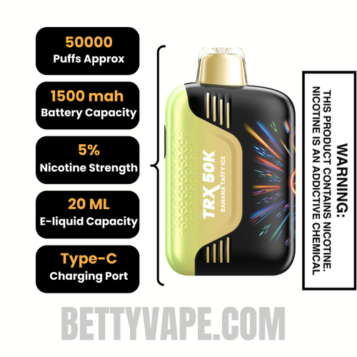 Banana Taffy Ice VIHO TRX 50K Disposable Vape Specification