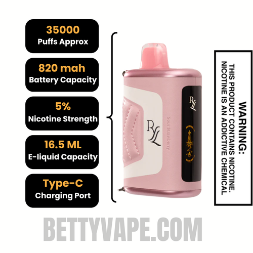 Sour Strawberry RAZ RYL Classic 35K Disposable Vape