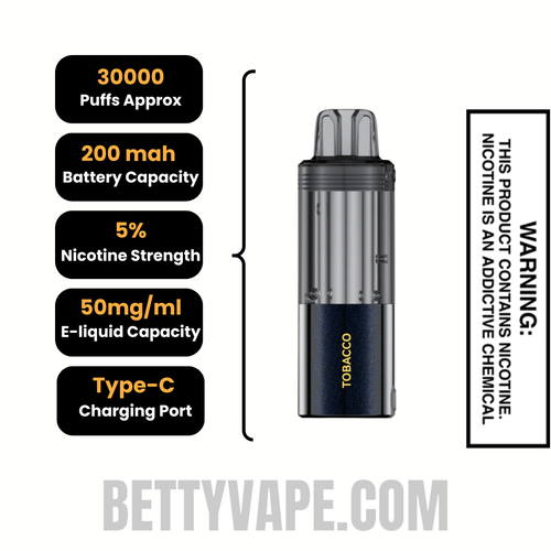 Tobacco Foger Switch Pro 30K Disposable Pod Specification