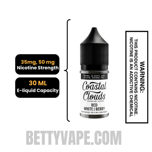 Red White and Berry Salt Coastal Clouds Salt Nic 30 ML Specifications