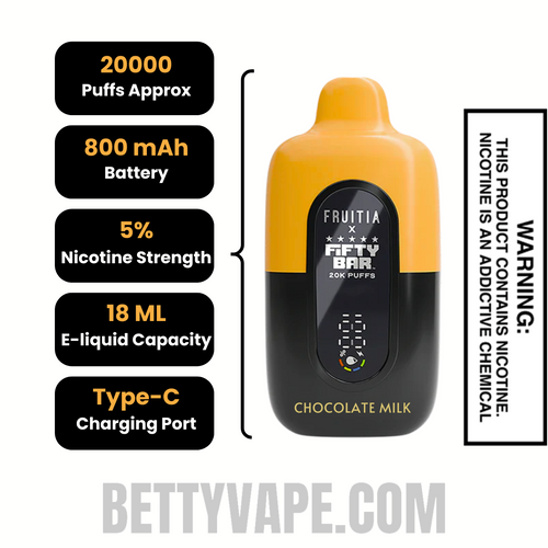 Chocolate Milk Fifty Bar 20K Disposable Vape Specifications