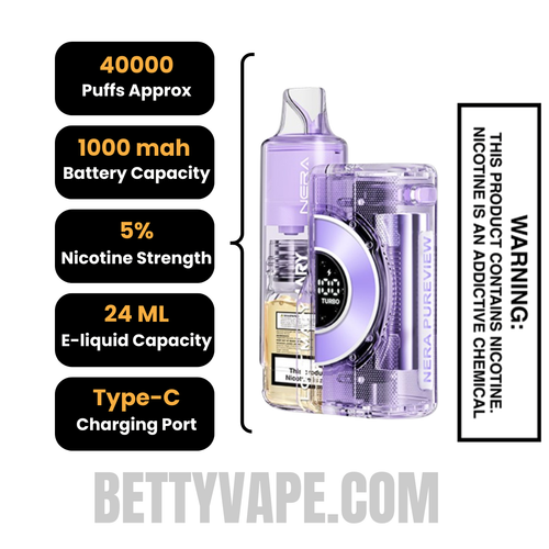 Scary Berry Lost Mary Nera Pureview 40K Vape Kit with specifications Scary Berry Lost Mary Nera Pureview 40K Vape Kit with specifications