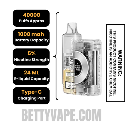 Dragon Strawnana Lost Mary Nera Pureview 40K Vape Kit with specifications