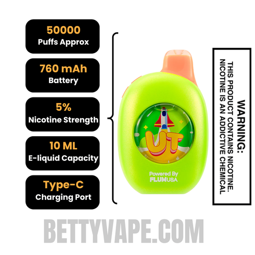 Aloe Grape/Aloe Watermelon Flum UT Bar 50K Disposable Vape Specification