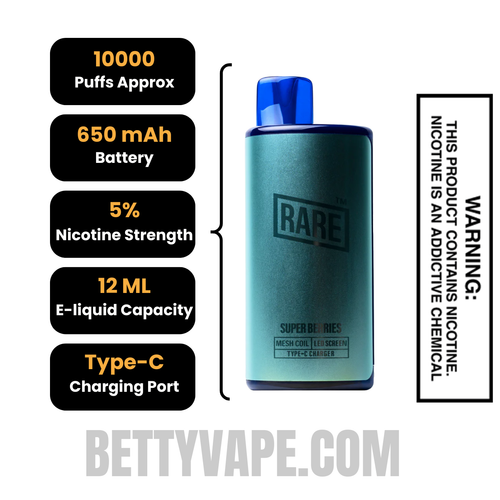 Super Berries Rare Palm 10000 Disposable Vape specifications