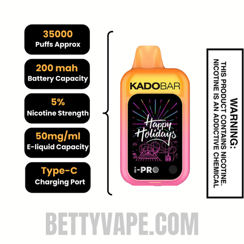 Orange Cherry Kado Bar I-PRO 35K Disposable Vape specifications