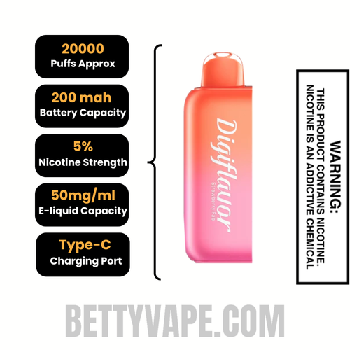Strawberry Fab Digiflavor BRK 20K Disposable Pod specifications