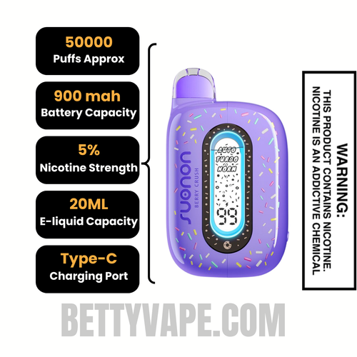 Berry Crush Suonon Donete 50k Disposable Vape Specifications