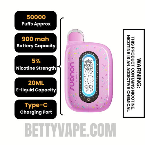 B Burst Suonon Donete 50k Disposable Vape Specifications