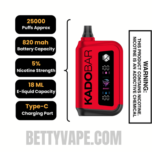 Watermelon Ice Kado Bar Rizz 25000 Disposable Vape Specifications