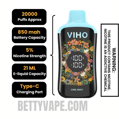 Cool Mint VIHO Supercharge Pro 20K Disposable Vape Specifications