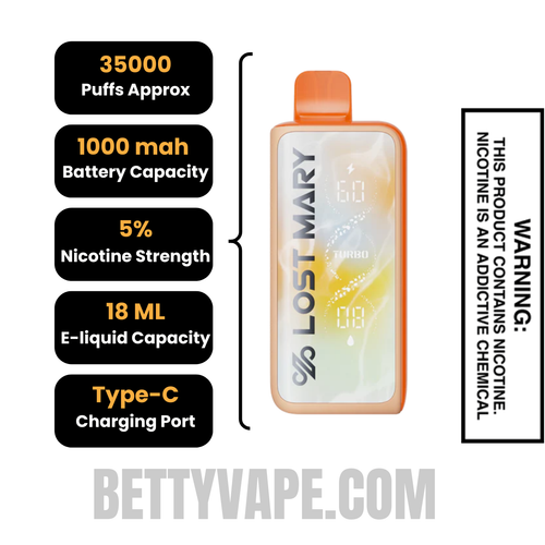 Lost Mary Vape Tiger Blood Lost Mary MT35K Turbo 35000 Puffs Disposable Vape  - 18mL
