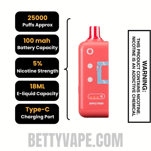 Apple Pear Off Stamp Ice Cube 25K Disposable Pod Specifications