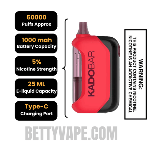 Wild Cherry Freeze Kado Bar Drip 50K Disposable Vape Specifications