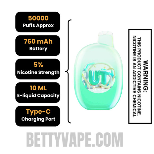 Slushy/Lemon Flum UT Bar 50K Disposable Vape Specifications