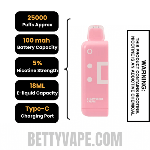 Strawberry Cream Off Stamp Classic Cube 25K Disposable Pod Specifications