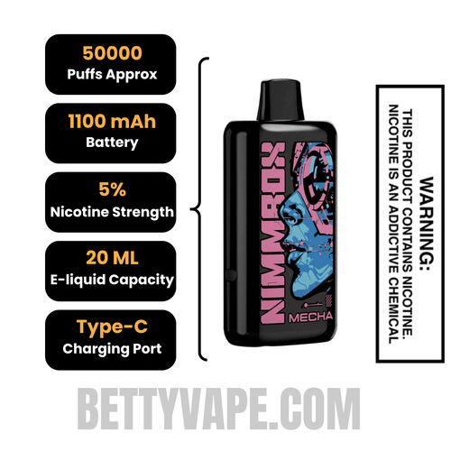 Grape Slush Nimmbox MECHA 50K Disposable Vape Specifications