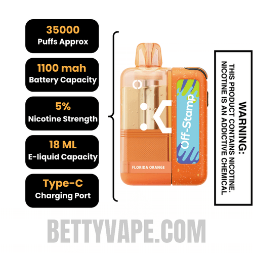 Florida Orange Off Stamp X Cube Crystal Cube 35K Vape Kit Specifications